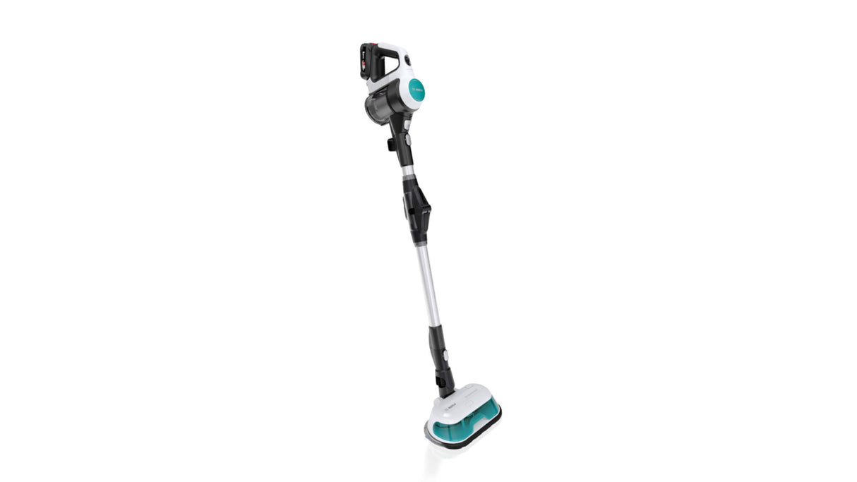 Bosch Unlimited 7 ProHygienic Aqua BKS71HYG1 - Aspiradora inalámbrica 2 en 1 para aspirar y limpiar, tubo doblado, sistema de filtro HEPA, 10 J. Garantía del motor, batería extraíble, cargador rápido,