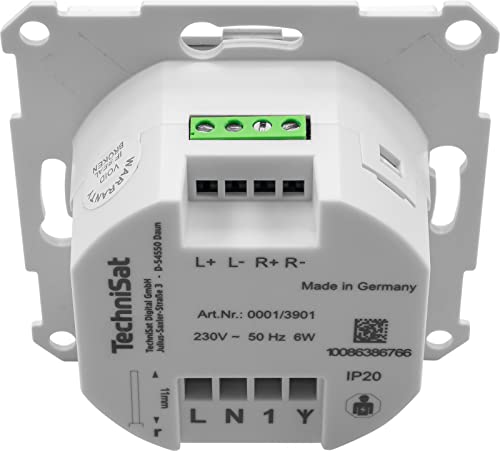 TechniSat DIGITRADIO UP 55 – Radio Dab+ empotrable (Dab, FM, Bluetooth, Pantalla OLED Regulable, Alarma, Temporizador, 2W, Made in Germany) Cubierta Frontal RAL 9016, Blanco