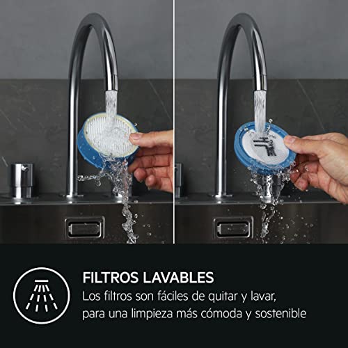 AEG AP71A142XN Aspiradora Sin Cable, 14,4 V, Autonomía de 50 min, Batería Extraible, Filtración en 5 Etapas, 4 Velocidades, Aspirador Escoba 2 en 1, Incluye Accesorios, Azul Denim