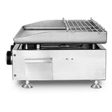 H.Koenig Plancha de asar a gas PLX930 3 quemadores U Acero inoxidable, Alimentación de gas propano o butano, Distribución uniforme del calor, Temperatura regulable hasta 350°C, Pies antideslizantes