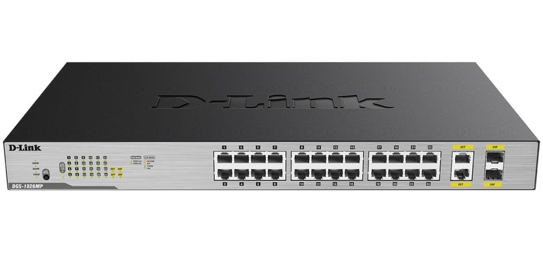 D-Link DGS-1026MP - Switch 24XGB PoE+ 2XSFP