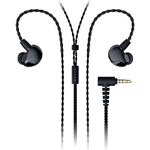 Razer Moray - Monitor de Streaming ergonómico con Cable (diseño acústico híbrido de Doble Controlador, Forma ergonómica de Perfil bajo, Aislamiento acústico pasivo Superior) Negro