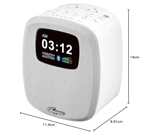Sangean DCR-83 Radio de Mesa Dab+, UKW AUX, Bluetooth, Dab+, FM, función de Carga de batería USB, función de Despertador A500460, Color Blanco