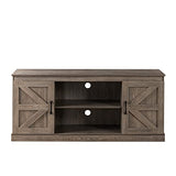 Zinus Wade Mueble TV - Mueble TV 147x67x40 cm - Mueble con armario - Diseño estilo granja - Gris