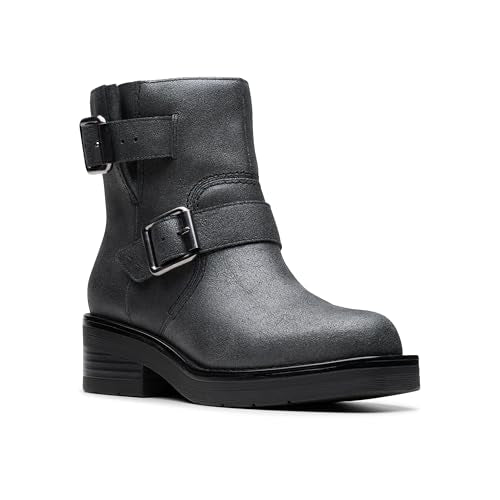 Clarks Hebilla Rebelle, Botas de Moda Mujer, Black Wlined Lea, 35.5 EU