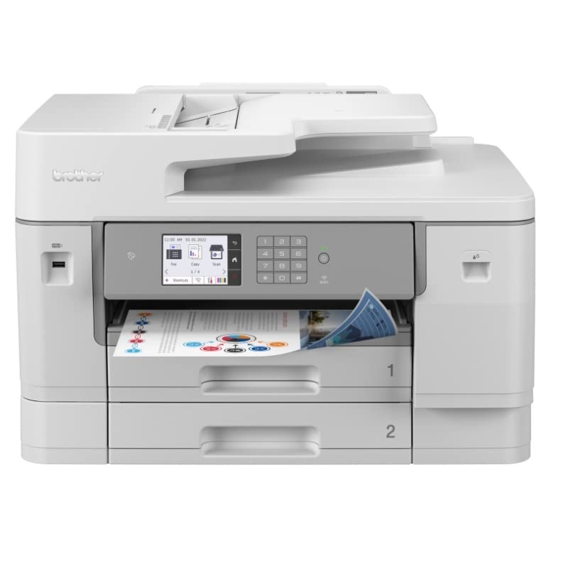 Impresora Multifuncional Inyección de Tinta, Escanea, Imprime, Copia, Fax, A4, Conectividad Inalámbrica, Ideal para Oficinas y Hogares.