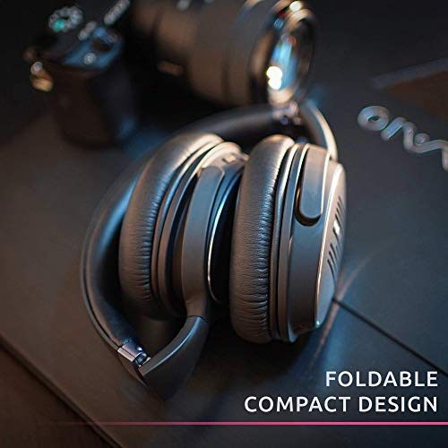 Smpl Auriculares Inalámbricos con Cancelación de Ruido - Cascos Bluetooth con micrófono, 16h de batería, para trabajo/viajes/ordenador/teléfono/TV - Negro, Talla única