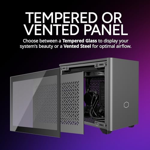 Cooler Master NR200P MAX SFF Small Form Factor Mini-ITX Case, Custom 280mm AIO, 850W SFX Gold PSU, Triple Ranura Vertical Mount GPU, PCIe Gen4 Riser, Tempered Glass or Vented Panel (NR200P-MCNN85-SL0)