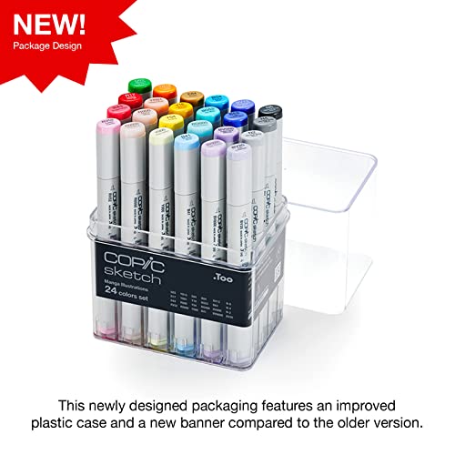 Copic Manga Illustration Copc Sketch 24 Piezas, Multicolor, 1 Count (Pack of 1)