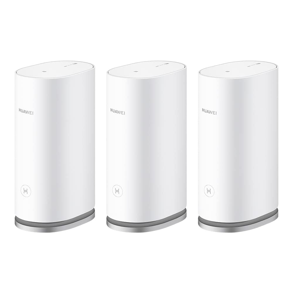 HUAWEI WiFi Mesh 3, Router Mesh Wi-Fi 6 AX3000 para Todo el hogar, Cobertura de hasta 200-400 m², Paquete de 3, 9 Puertos GE en Total, Seguridad HomeSec™, Exclusivo de Amazon, 42 Meses de Garantía