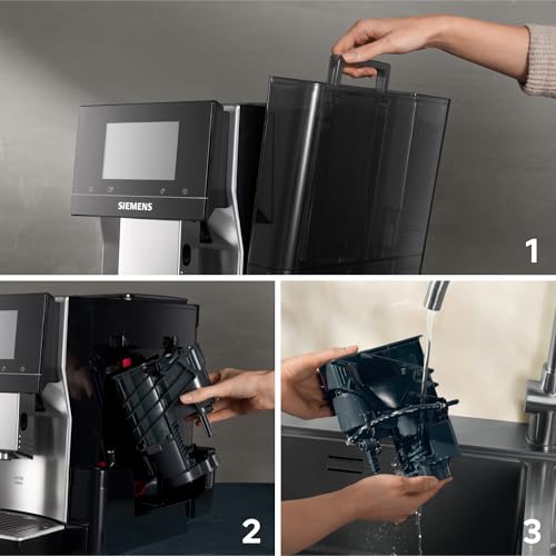 SIEMENS - Cafetera superautomática, EQ700, iSelect Display, coffeeWorld, con preparación en frío y preparación lenta, espumador de leche, Home Connect, gris, TP715R01