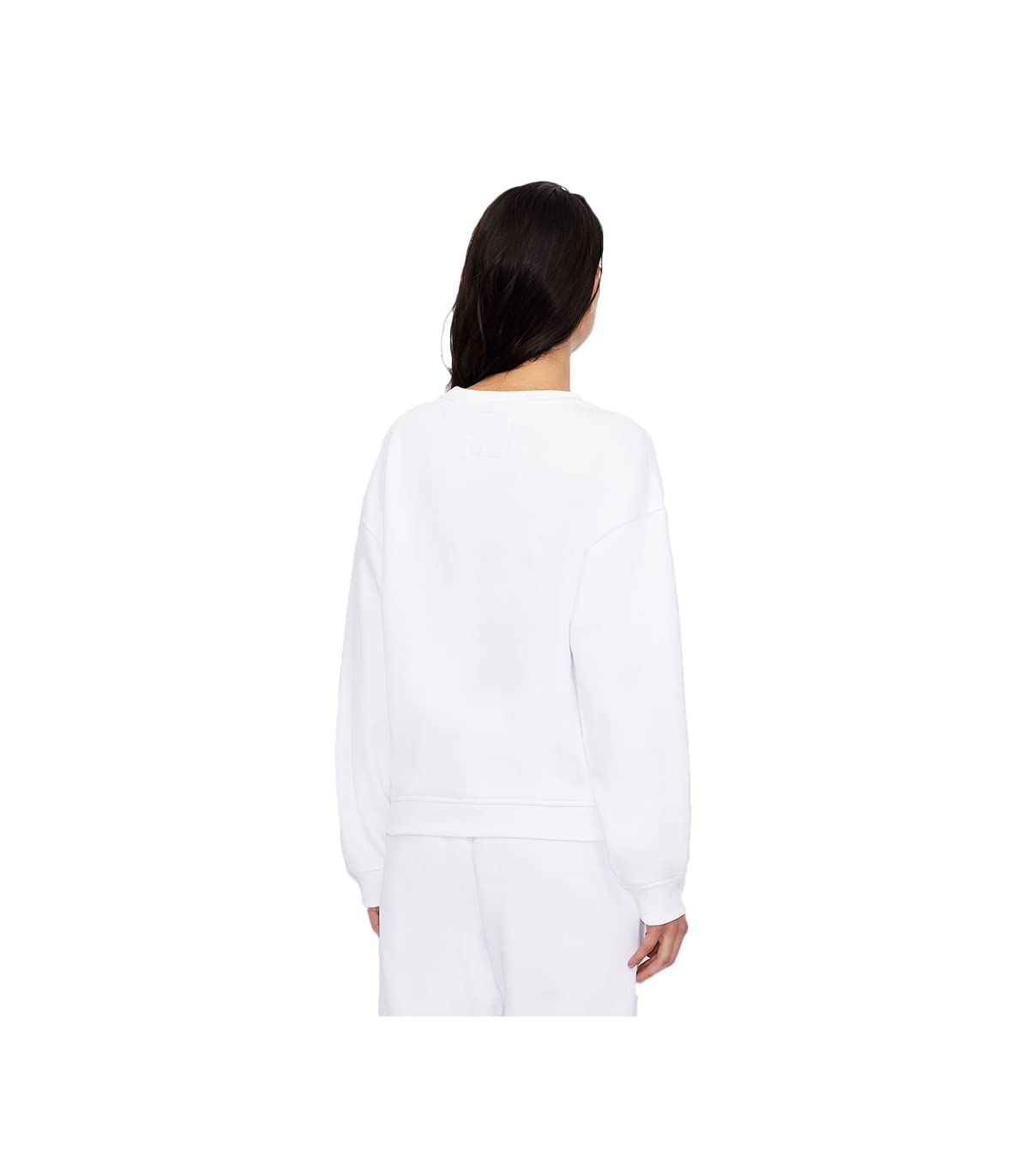 Armani Exchange Studded Icon Sweatshirt Sudadera, Blanco, S para Mujer