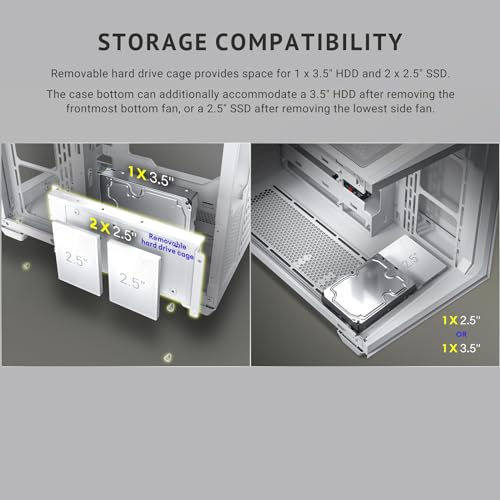 Antec C5 ARGB Blanco, Ventiladores ARGB PWM de 7 x 120 mm incluidos, hasta 10 Ventiladores simultáneamente, Puerto Tipo C 3.2 Gen 2, Paneles Frontales y Laterales de Vidrio Templado sin Costuras,