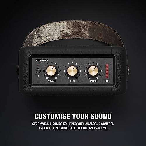 Marshall Stockwell II Bluetooth Altavoz, Negro/ Latón (Exclusivo de amazon)