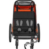 VEVOR Remorque de vélo pour Enfants, siège Double, Charge 55 kg, Porte-auvent 2 en1 transformant en Poussette, remorque de vélo Pliable pour Tout-Petits Avec attelage de vélo universel, Orange Gris
