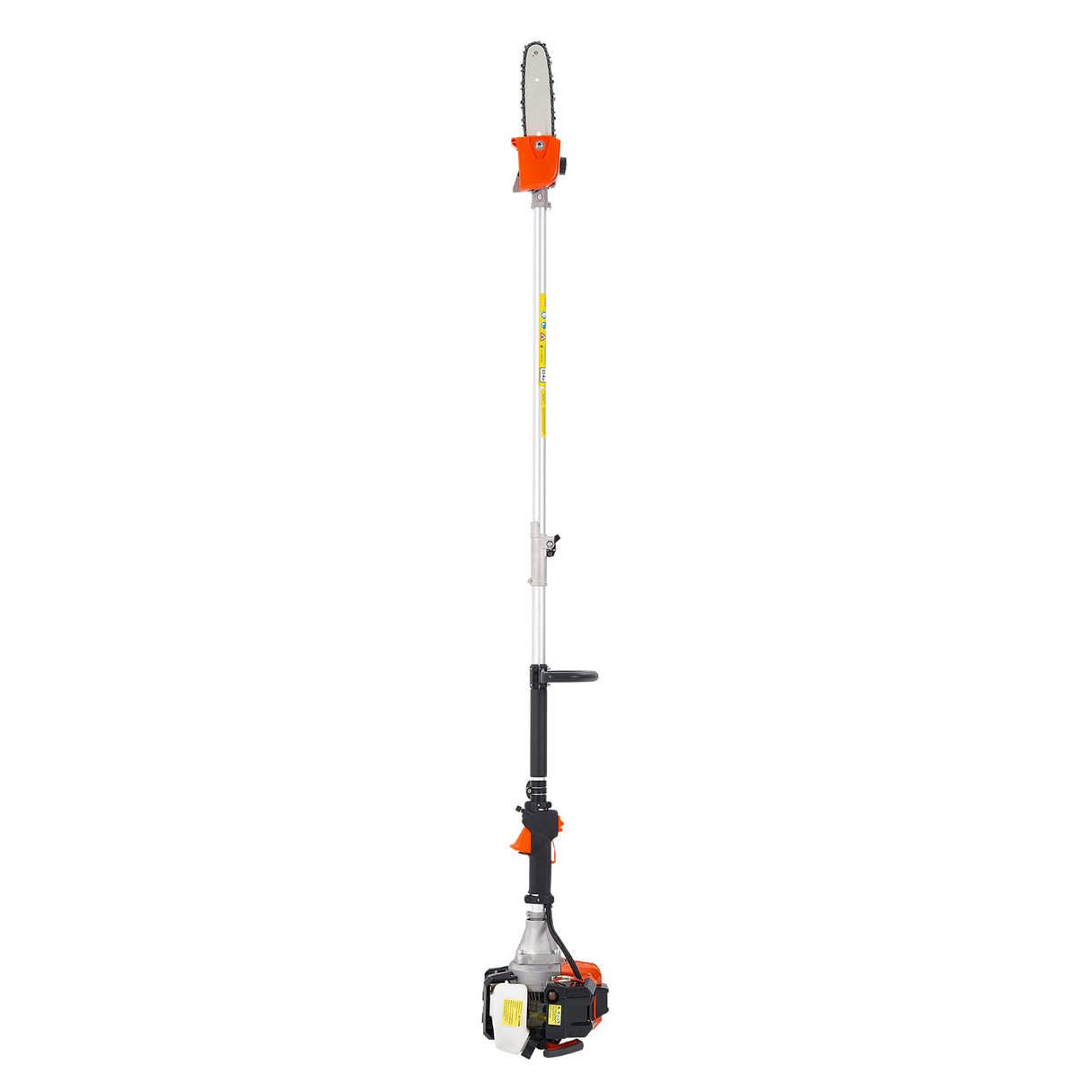 VEVOR Motosierra de Pértiga a Gasolina, Motosierra Inalámbrica de 33 cc y 2 Tiempos con Barra de Corte de 20,3 cm, Tanque de Combustible de 850 ml y Extensible de 2,04-3,54 m para Podar Árboles