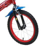 Vélo ATLAS Vélo 16'' Spiderman Équipé de 2 Freins, et Porte Bidon + Plaque Avant Décorative Bicicleta, Niños, Rojo