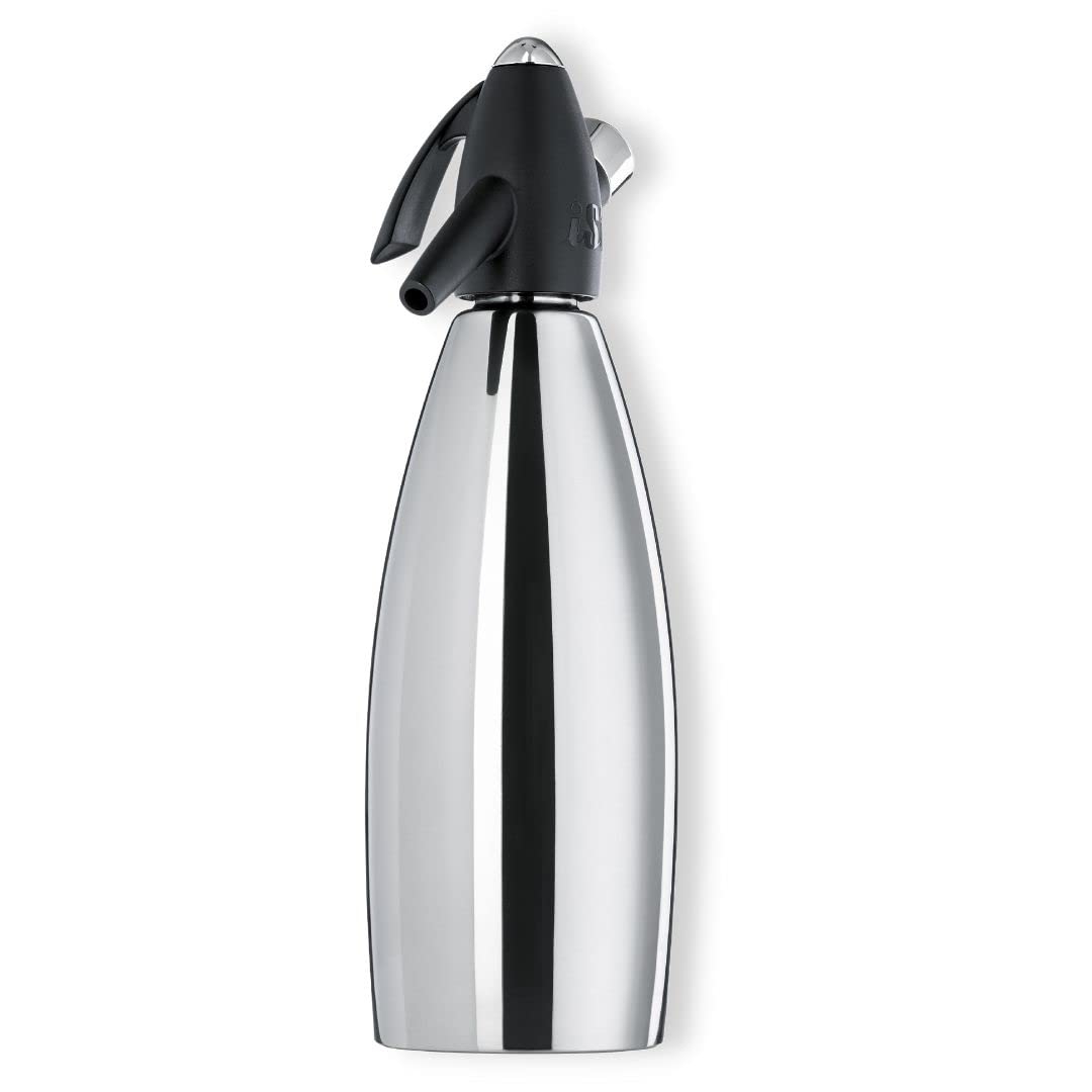 ISI Sifón soda Seltz Bartender Cocktail acero inoxidable lt.1,0