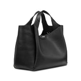 DKNY Willa Satchel, Bolso de Mano para Mujer, Negro/Plata