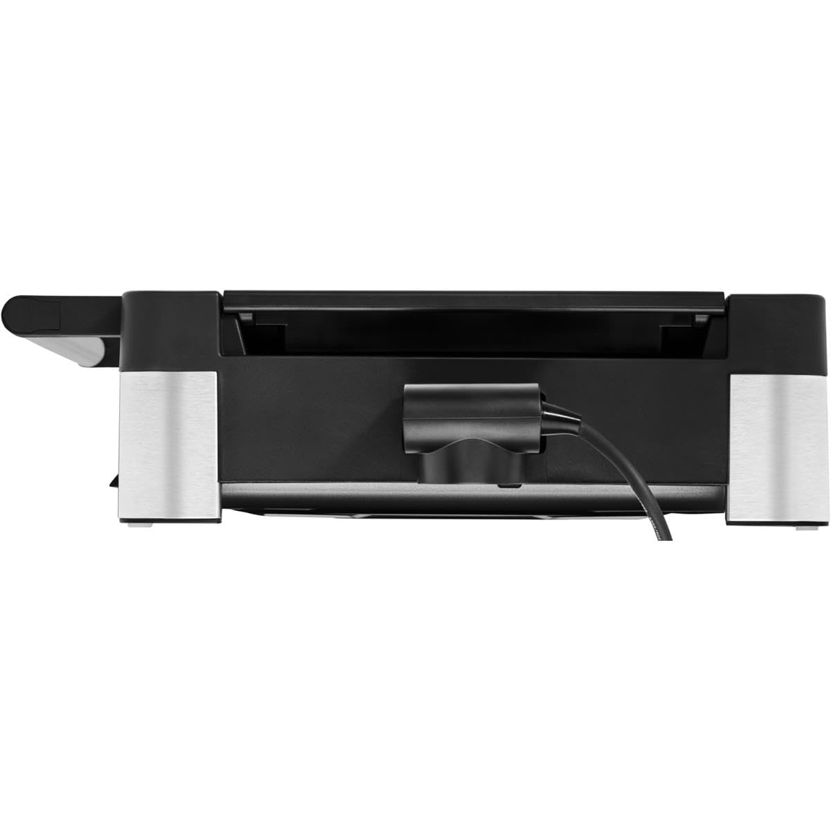 WMF Lono - Grill sobremesa con tapa de cristal y Barbacoa 2200 W, acero inoxidable mate, placa de parrilla recubierta, antiadherente