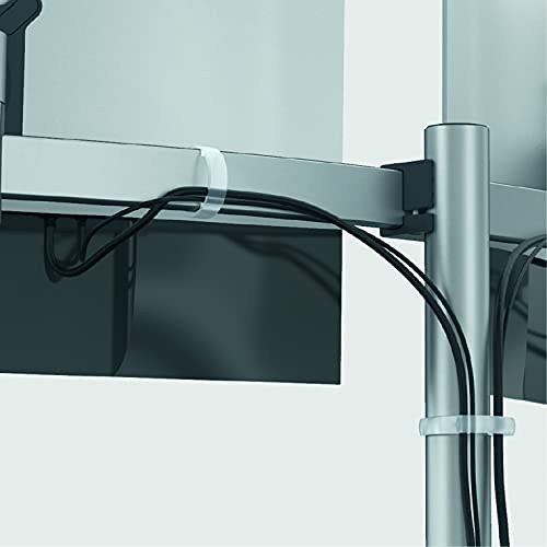 Durable Soporte de mesa Pro para 1 monitor de 21-27" y 1 tableta de 7-13", con paso de mesa, giratorio en 360°, inclinable, ajustable en altura, 508823, plata