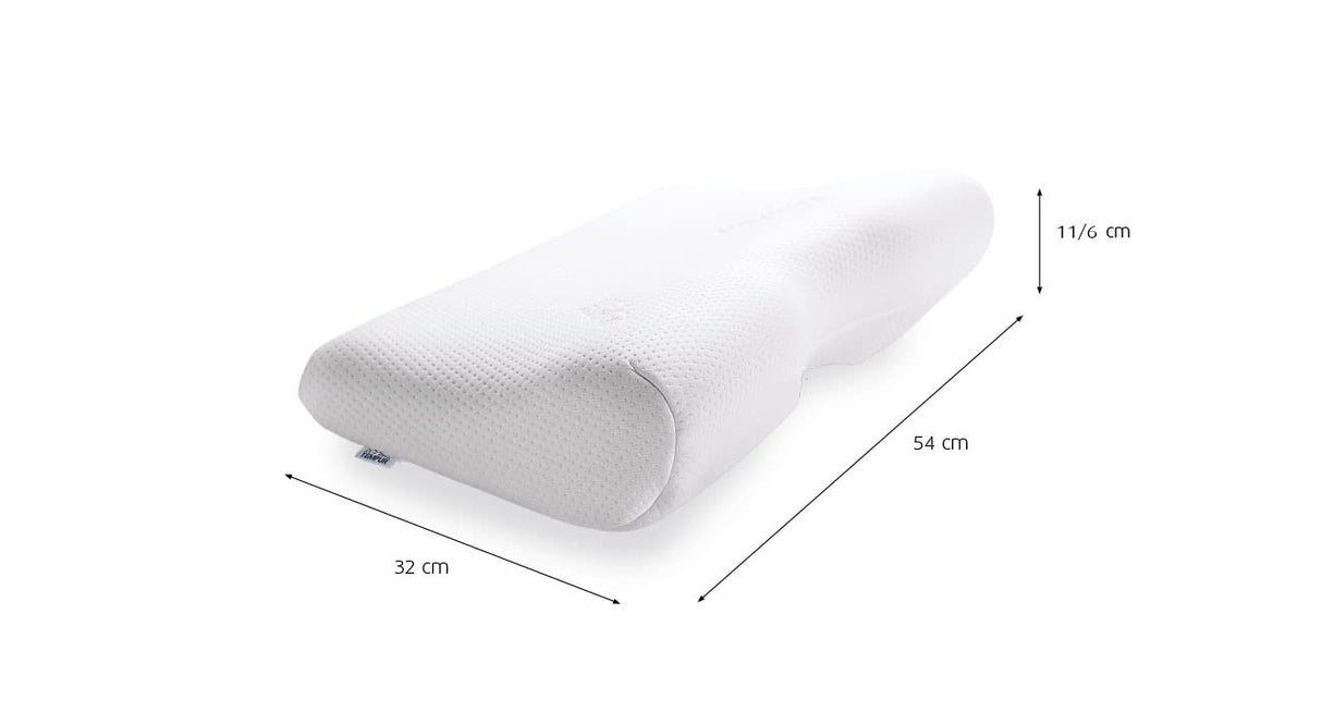 TEMPUR Almohada viscoelástica Millennium, almohada ergonómica de soporte para el cuello para personas que duermen boca arriba y de lado, reclinable firmemente, M (54 x 32 x 11 cm)