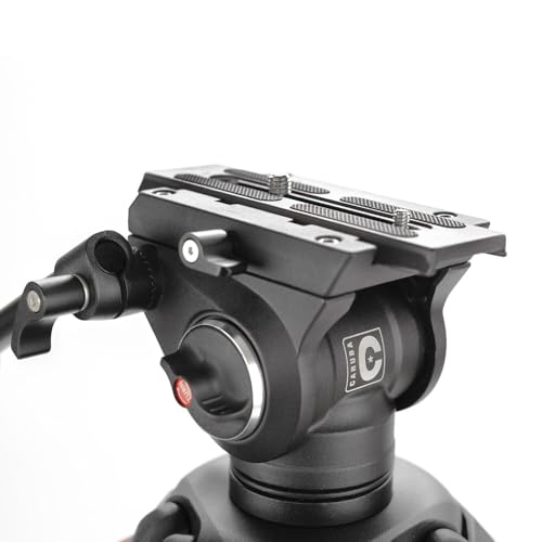 Caruba Videostar 188 Pro - Trípode de vídeo Robusto, Estable y versátil para un posicionamiento preciso de la cámara - Tornillo de liberación rápida de 1/4" - Carga máxima de 15 kg