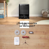 Bosch - Robot Spotless MAX CAM, BCRDW3BX, aspira y friega, Potencia 11.000 Pa, Almohadillas giratorias, estación Seca-húmeda, Visión Inteligente por luz estructurada, Cámara, Home Connect App, Negro