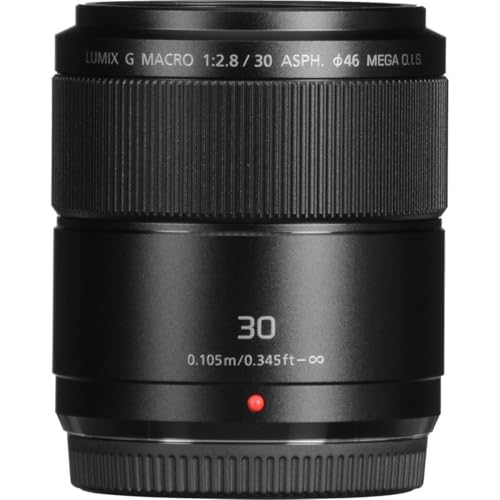 Panasonic LUMIX G Macro, 30 mm, F2.8 ASPH, MIRRORLESS Micro Cuatro TERCEROS, Mega Optical I.S, H-HS030 (USA Black)