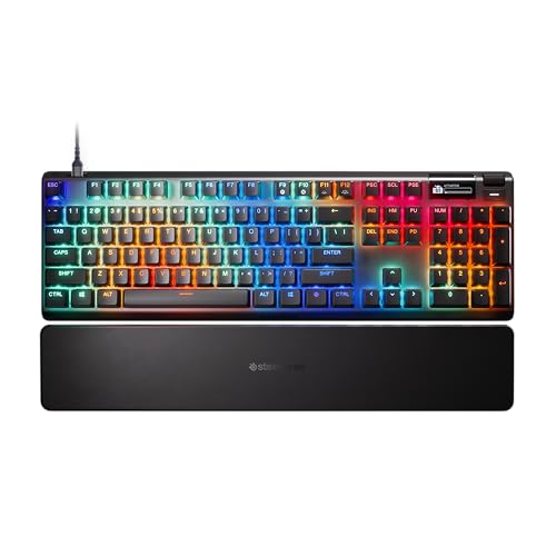 Steelseries Apex Pro Gen 3 Teclado Mecanico Gaming - HyperMagnetic Interruptores OmniPoint 3.0 - Accionamiento Ajustable - Rapid Trigger + Rapid Tap - Preajustes - Modo protección - USB-C - US QWERTY