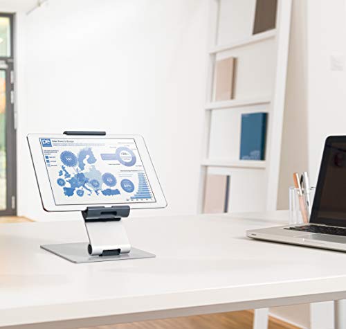 Durable 893023 Soporte de tablet para mesa TABLET HOLDER TABLE (para tablets de 7-13 pulgadas, giratorio 360 grados con dispositivo antirrobo) plata/antracita