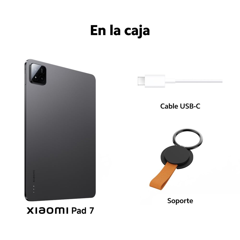 XIAOMI Pad 7 - Tablet de 11,2" 3,2K (Snapdragon 7+ Gen 3, 8GB RAM, 128GB ROM, 4 Altavoces, WiFi 6E, batería de 8850 mAh, Cargador no Incluido), Gris (Versión ES)