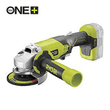 Ryobi - Amoladora angular 18V Ø115 mm - 7.500 rpm - Mango auxiliar - Incluye 1 batería Lithium+ 5,0 Ah, cargador rápido 2,0 A y disco de desbaste - R18AG-150GZL