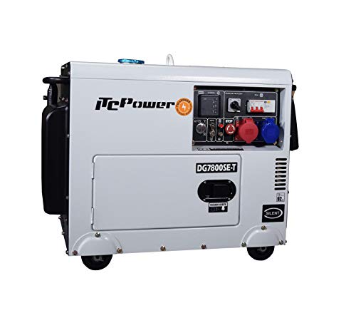 ITCPower-Generador eléctrico diésel insonorizado Full Power Trifásico y monofásico, potencia máxima 7,9KVA(400V)-5,6KW(230V), dispone de ATS-para emergencias, apoyo solar o caída de red. DG7800SET