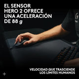 Logitech G PRO X SUPERLIGHT 2, Ratón inalámbrico para gamingratón Pro-Grade de 60 g con 5 botones programables, sensor de 44 000 DPI, velocidad de respuesta de 8 kHz, carga USB-C para PC/Mac - Negro