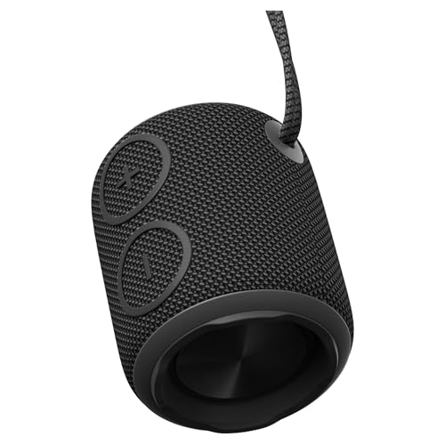 SENCOR Sirius 2 Mini Black, Altavoz Bluetooth 16W, IPX7 Resistente al Agua, 360° Sonido, LED Multicolor, Negro
