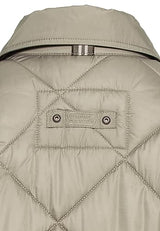 camel active Chaqueta Larga Acolchada en Estilo Overshirt Coat, Verde, 46 para Mujer