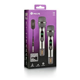 NGS Singer Star Duo – Pack 2 Micrófonos Inalámbricos Dinámico 2,4GHz, Autonomía 30h, Control de Volumen y Eco, Indicador de Batería, Conexión Jack 3,5mm y 6,3mm – Ideal para Karaokes y Eventos