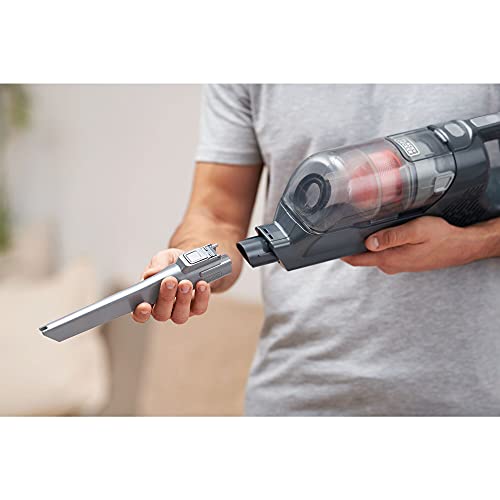 Black+Decker BHFEA18D1-QW - Aspirador sin cable 2en1 POWER SERIES con tecnología SmartTech que adapta su velocidad, Batería de Litio de 18V, Depósito de 500 ml