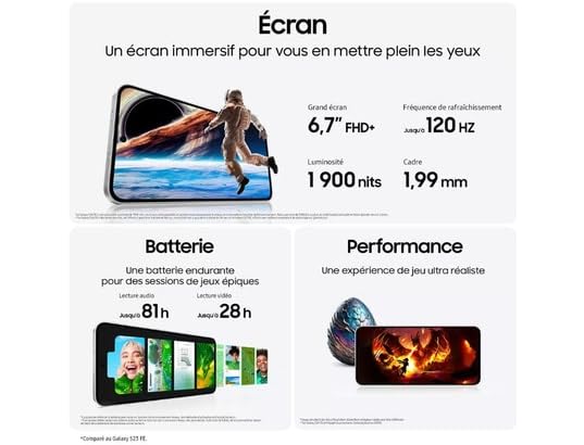 SAMSUNG Galaxy S24 FE, Smartphone AI, 8GB RAM, 128GB, Graphite