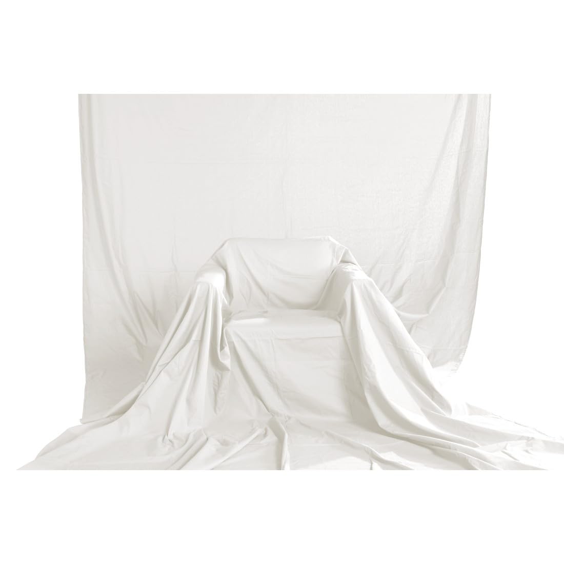 Hama Fondo de fotografía de Tela de 2,95 x 6 m (Fondo Plegable para Estudio fotográfico, 100% algodón, Pantalla Blanca, Fondo para fotografía, vídeo y televisión), Color Blanco