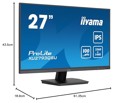 iiyama Monitor XU2793QSU-B7-27, IPS, 2560x1440/100Hz, 1H1DP