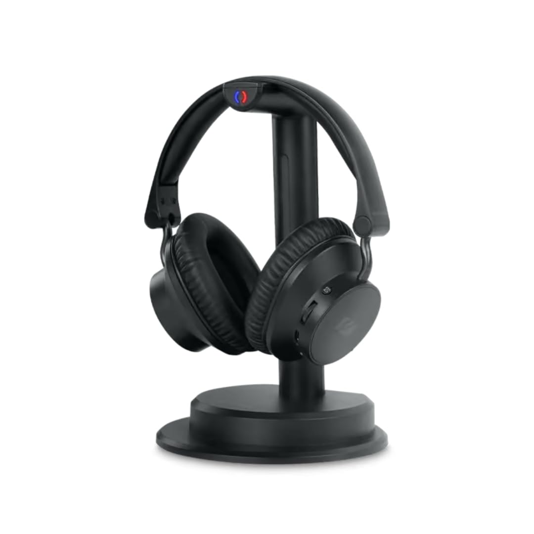 M-282 CTV - Auriculares de TV con transmisor y estación de Carga | Comodidad de Sonido inalámbrica con 20 h de autonomía, Ecualizador y Entrada óptica