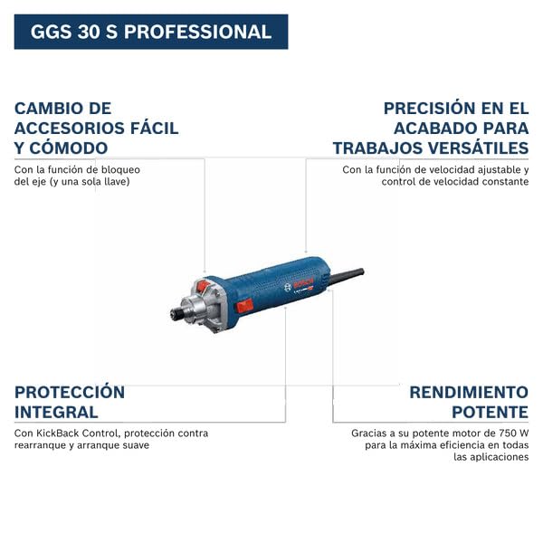 Bosch Professional amoladora angular con cable GGS 30 S (incl. llave)