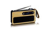 Lenco PDR-040 – Radio portátil Dab+ – Radio FM – con Bluetooth – Batería integrada con 2000 mAh – 3 W RMS – Reloj y Despertador – De bambú auténtico – Negro