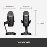 Logitech for Creators Blue Yeti Nano Micrófono de condensador USB Premium, Grabación, Streaming, Gaming, Podcasting, PC, Mac, Efectos Blue VO!CE, Cardioide y Omnidireccional, Sin Latencia - Negro