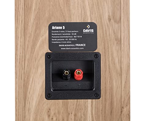 Davis Acoustics Ariane 5 Roble Claro (Light Oak) - Columna de 3 vías/3 Altavoces - Altavoz Vendido por Unidad