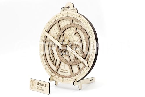 Dreipunkt Verlag Maqueta de astrolabio Deluxe Edition: maqueta de madera noble de astrolabio