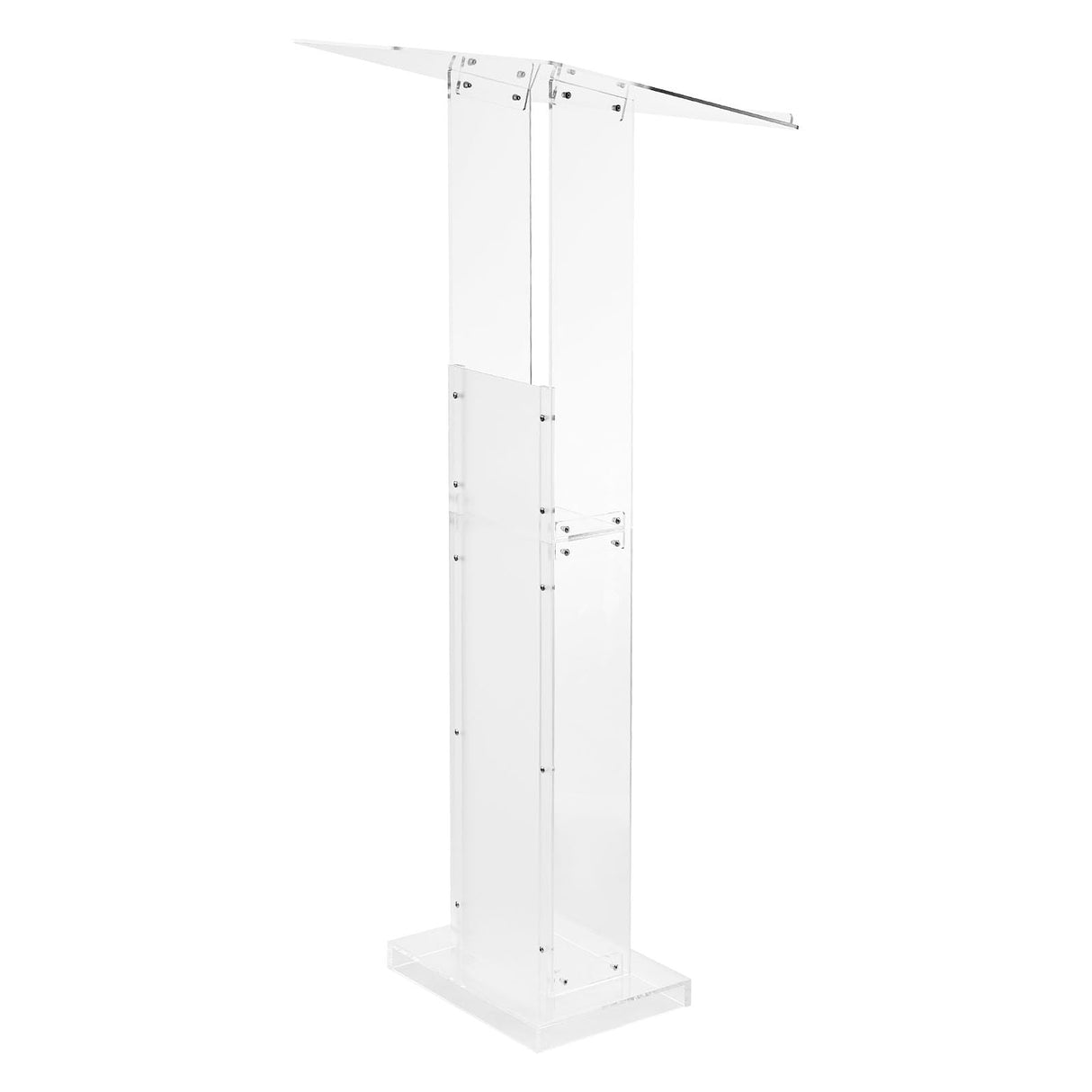 VEVOR Soporte de Podio de Acrílico Altura de 126,5 cm Atril de Pie Portátil con Superficie de Lectura 60 x 40 cm, Estante de Almacenamiento para Aulas, Bodas, Conferencias, Discursos, Conciertos