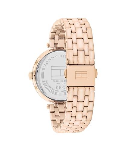 Tommy Hilfiger Reloj con Movimiento de Cuarzo de Tres Manecillas para Mujer con Correa de Acero Inoxidable de Oro Rosa - 1782721
